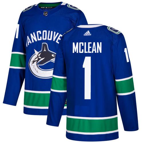 Adidas Men Vancouver Canucks #1 Kirk Mclean Blue Home Authentic Stitched NHL Jersey->vancouver canucks->NHL Jersey